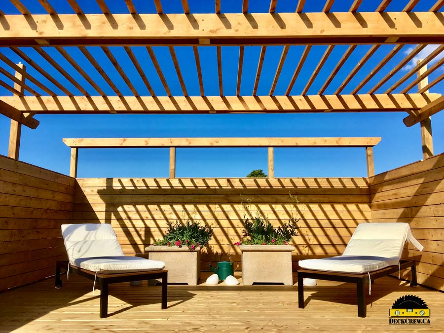 Wooden Pergola and a Wooden Fence 