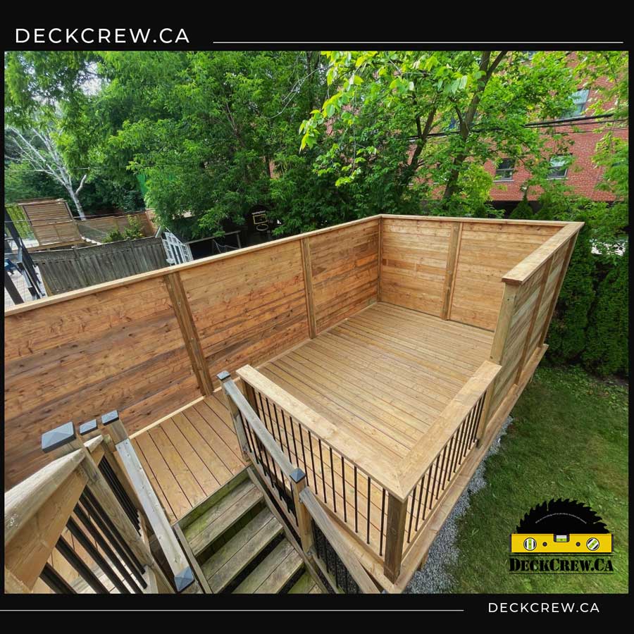 Second storey pressure-treated deck