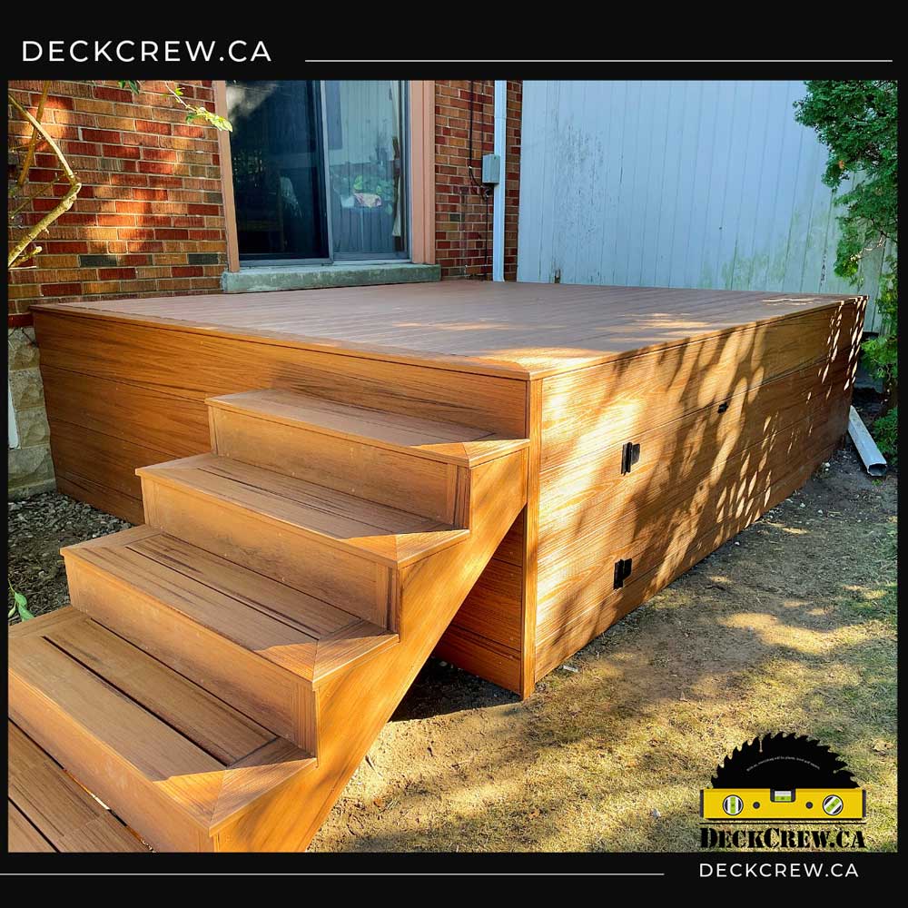 Composite decking with a storage underneath